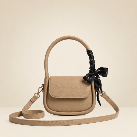 White Crossbody Bag with Scarf | Premium Women’s Fashion Handbag