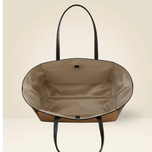 Chic Color-Block Tote Bag for Women | Laptop & Shoulder Handbag