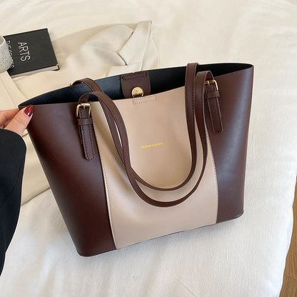 Elyra Duo Shoulder Bag | Elegant Two-Tone Women’s Tote & Handbag