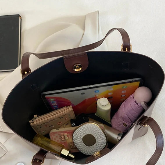 Elyra Duo Shoulder Bag | Elegant Two-Tone Women’s Tote & Handbag