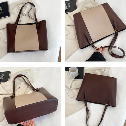 Elyra Duo Shoulder Bag | Elegant Two-Tone Women’s Tote & Handbag
