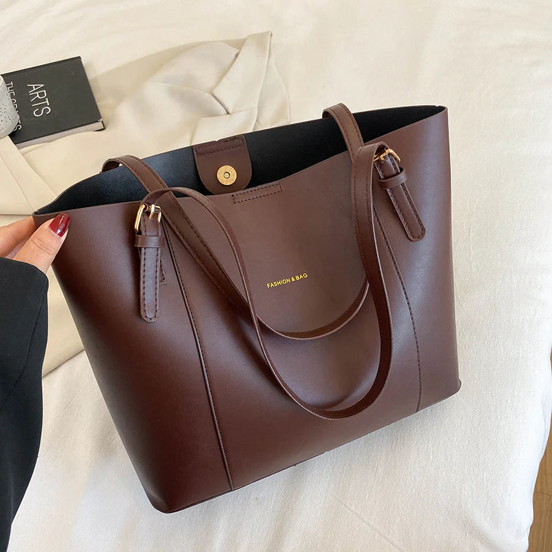 Elyra Duo Shoulder Bag | Elegant Two-Tone Women’s Tote & Handbag
