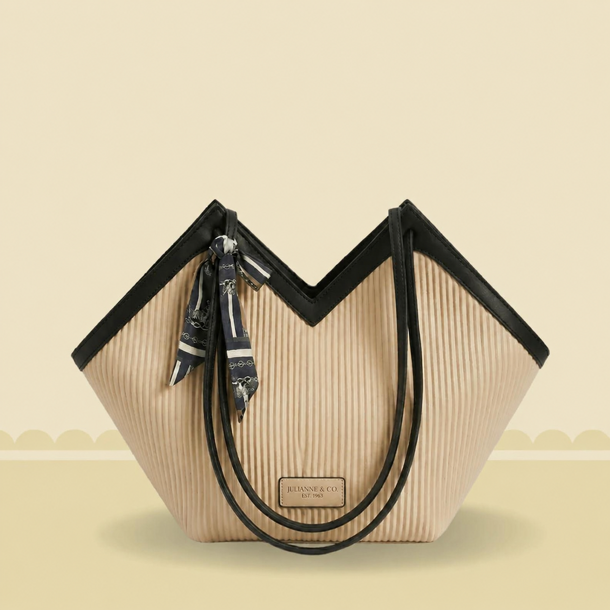 Luxury Ribbon-Accent Pleated Tote Bag | Premium Women’s Shoulder Handbag