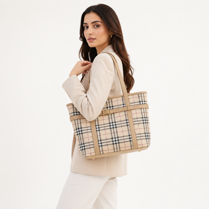 Elina Plaid Tote Bag