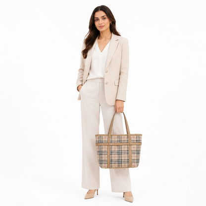 Elina Plaid Tote Bag