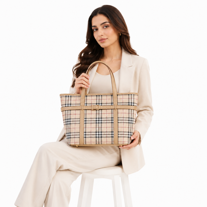 Elina Plaid Tote Bag