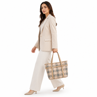 Elina Plaid Tote Bag