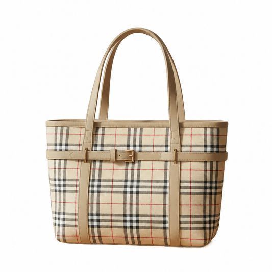 Elina Plaid Tote Bag