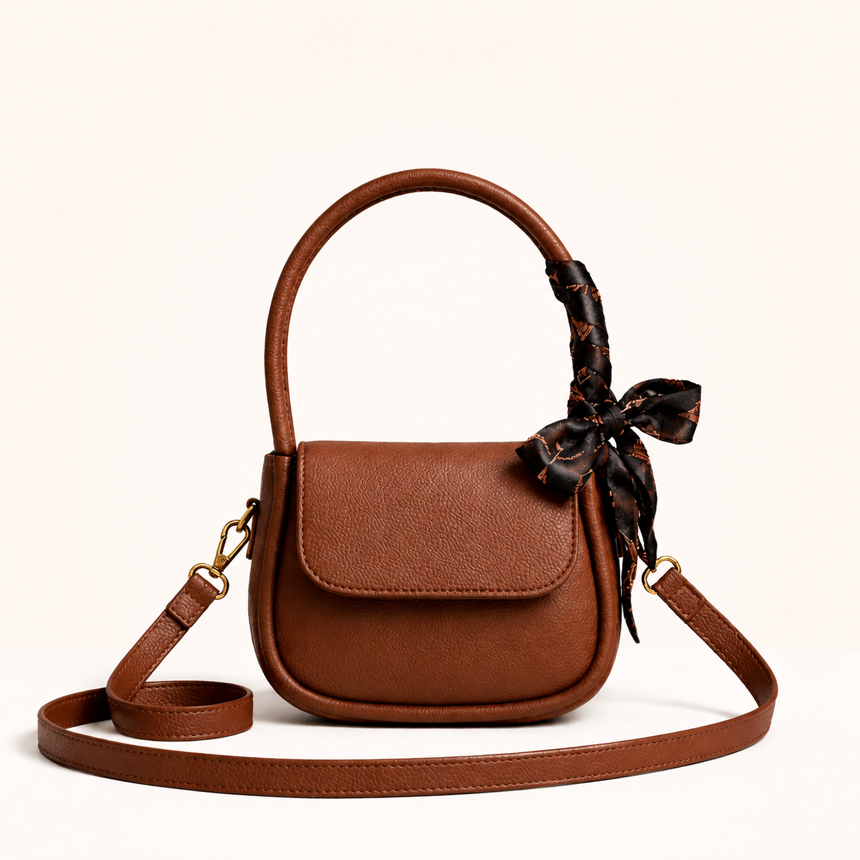 White Crossbody Bag with Scarf | Premium Women’s Fashion Handbag