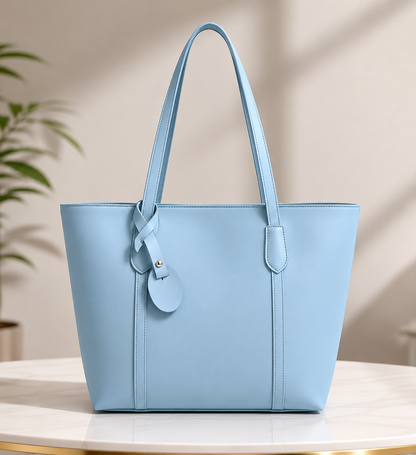 Sky Blue Elegant Tote Bag for Women – Premium Shoulder Handbag