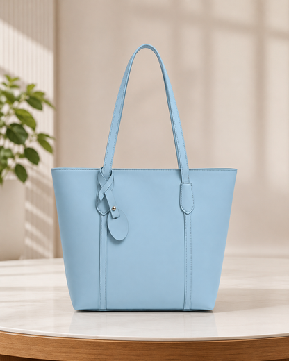 Sky Blue Elegant Tote Bag for Women – Premium Shoulder Handbag