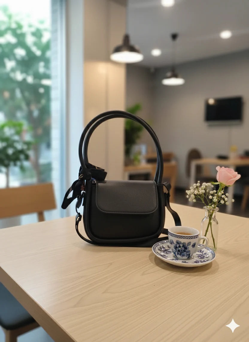 White Crossbody Bag with Scarf | Premium Women’s Fashion Handbag
