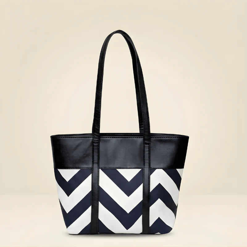 Chevron Pattern Tote Bag for Women | Premium Shoulder Handbag