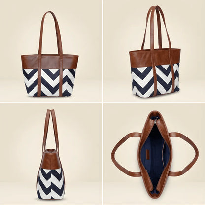 Chevron Pattern Tote Bag for Women | Premium Shoulder Handbag