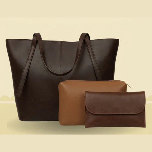 Vintage 3-Piece Tote Bag Set for Women | Premium Shoulder & Crossbody Handbag