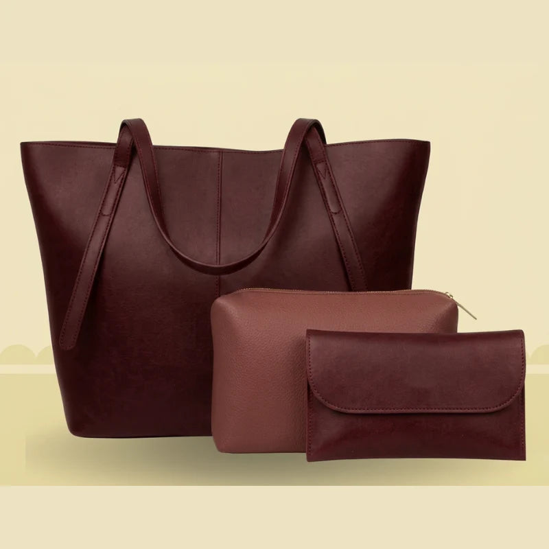 Vintage 3-Piece Tote Bag Set for Women | Premium Shoulder & Crossbody Handbag