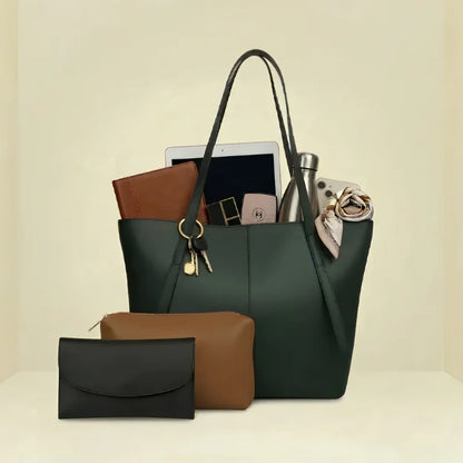 Vintage 3-Piece Tote Bag Set for Women | Premium Shoulder & Crossbody Handbag
