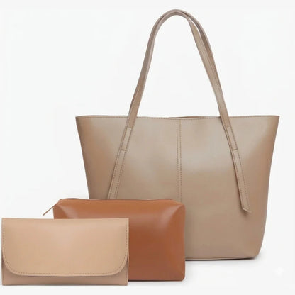 Vintage 3-Piece Tote Bag Set for Women | Premium Shoulder & Crossbody Handbag