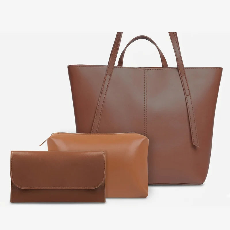 Vintage 3-Piece Tote Bag Set for Women | Premium Shoulder & Crossbody Handbag