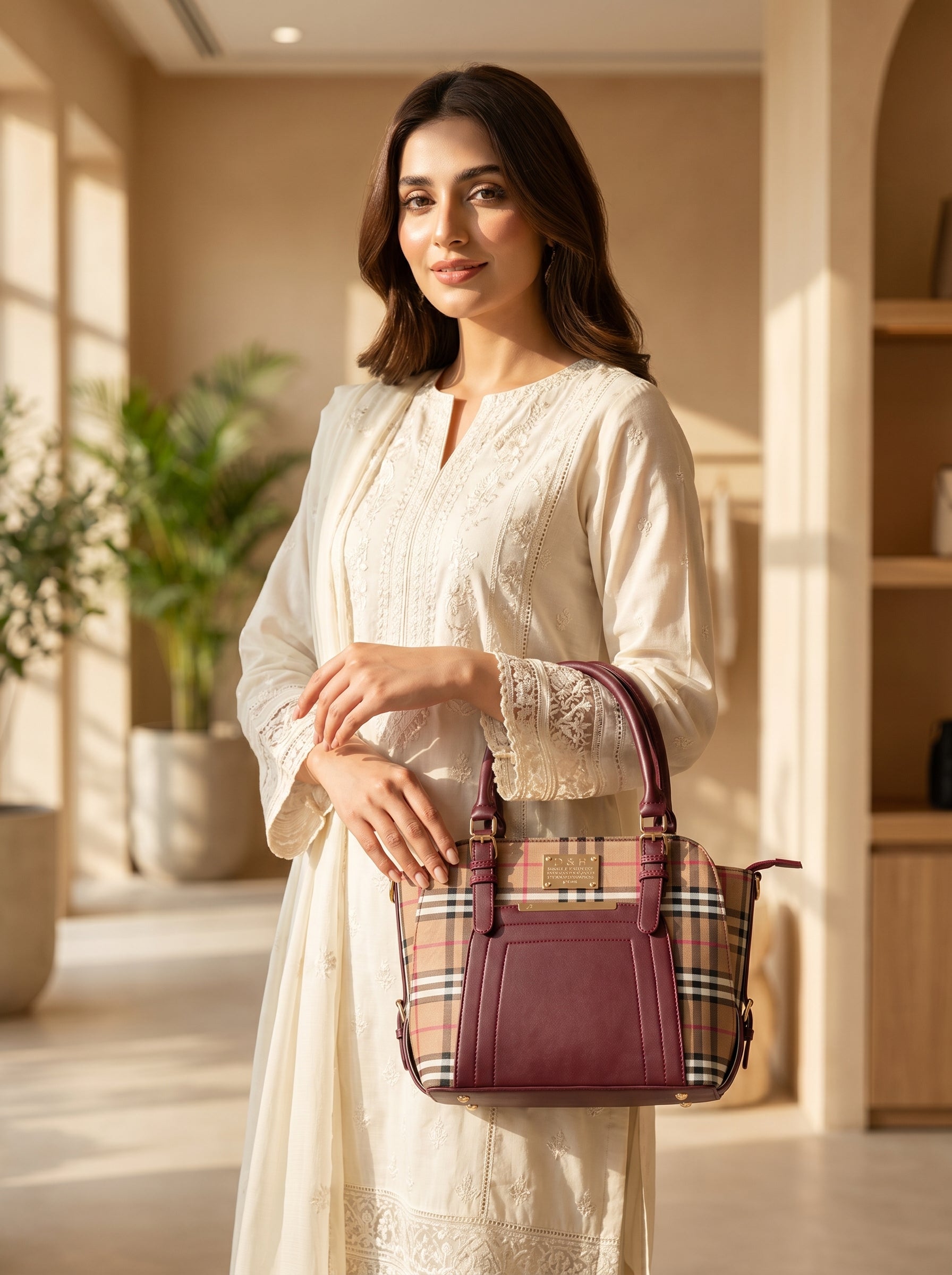 Velora Burgundy Handbag