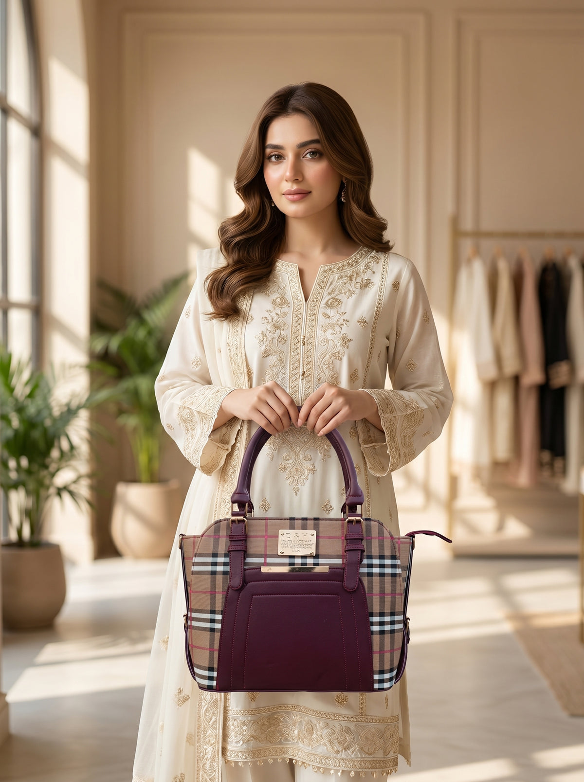 Velora Burgundy Handbag
