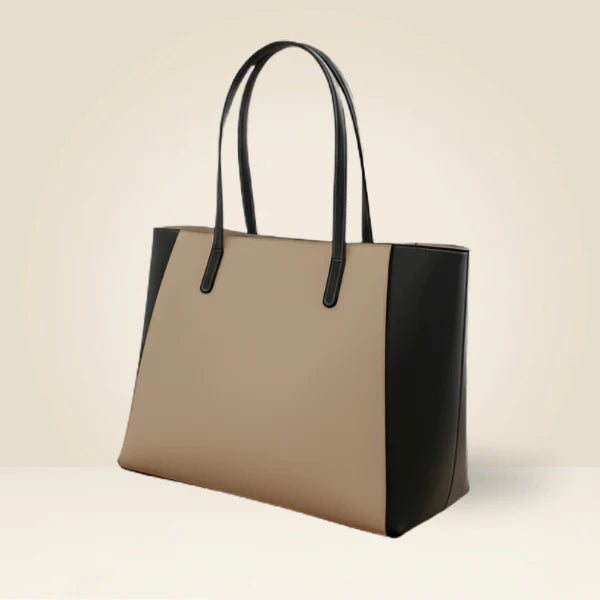 Chic Color-Block Tote Bag for Women | Laptop & Shoulder Handbag