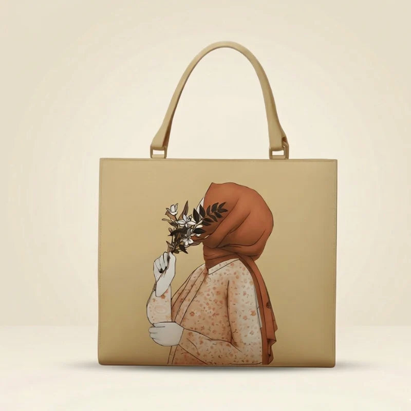 Zahra Muse Art Tote Bag| Elegant Women’s Canvas Handbag