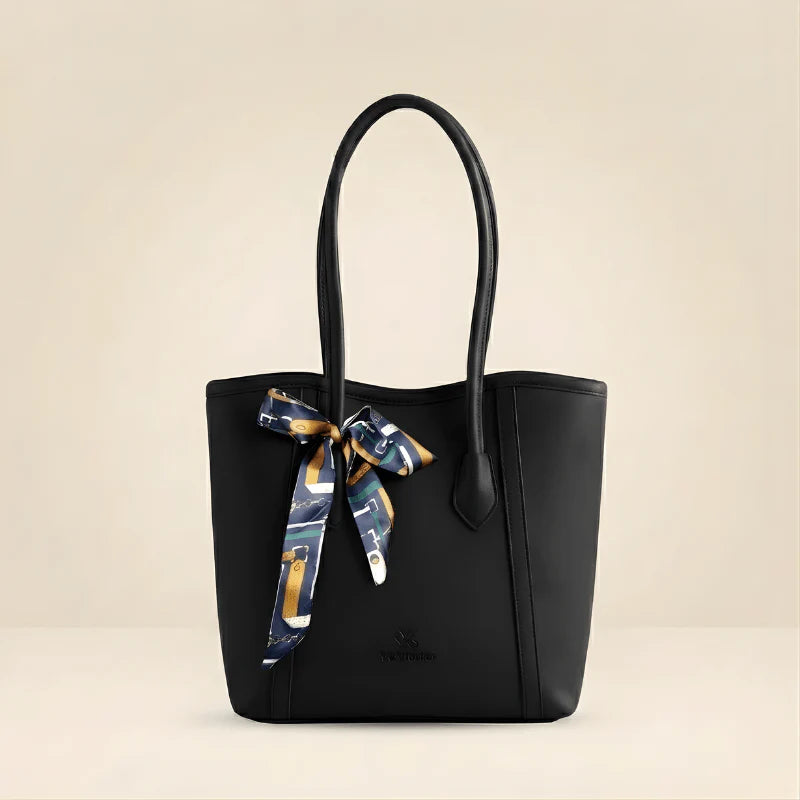Camille Scarf Tote Bag | Premium Beige Women’s Handbag