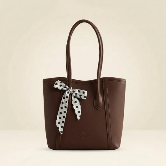 Camille Scarf Tote Bag | Premium Beige Women’s Handbag