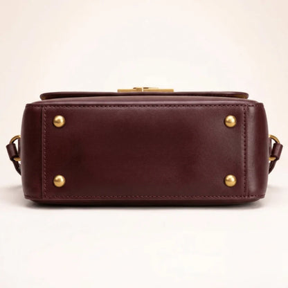 Celina Gold Crossbody Gold Chain Bag with Metal Logo & Flap Closure