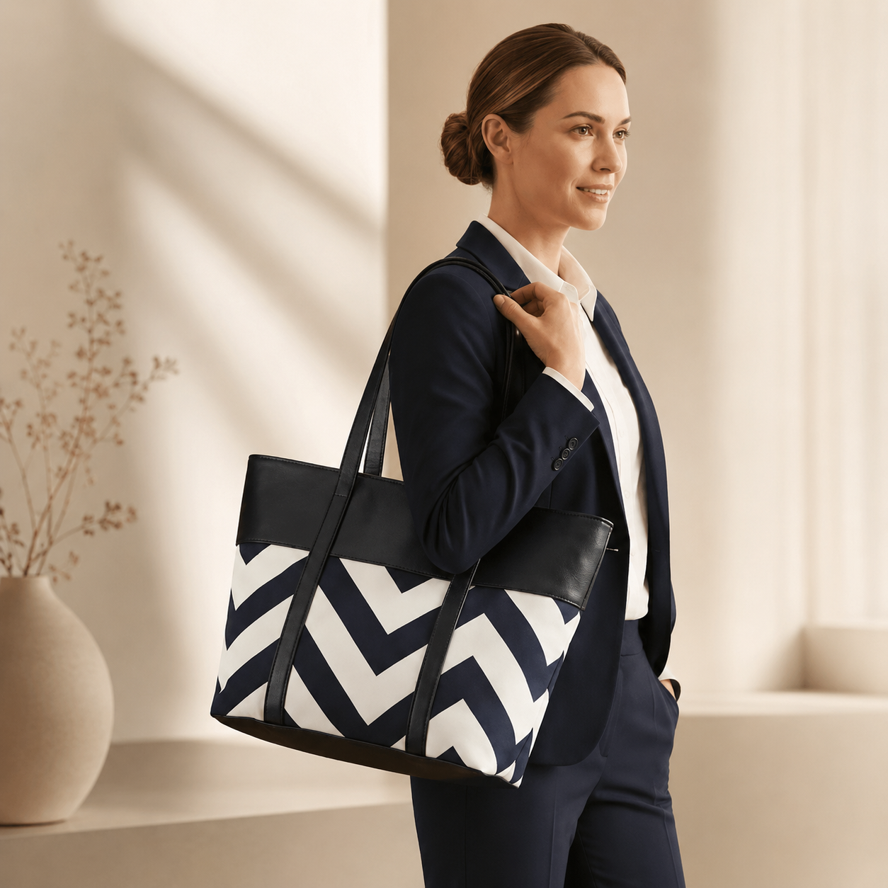 Chevron Pattern Tote Bag for Women