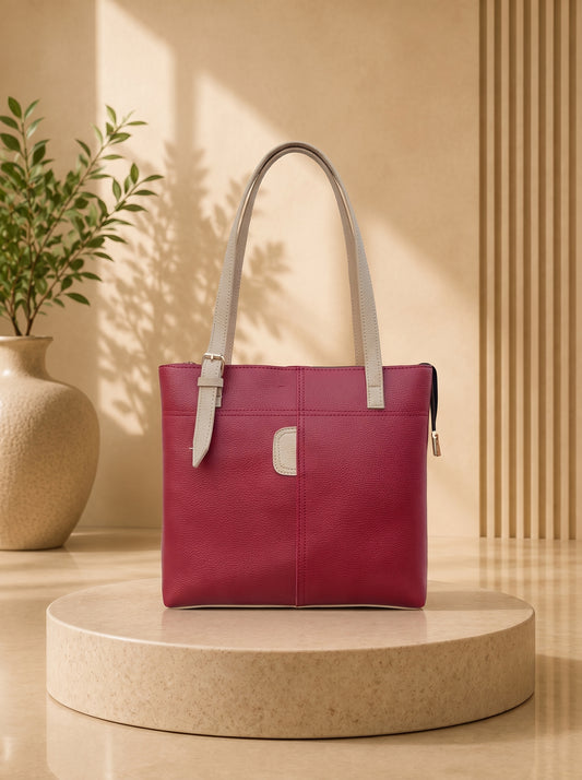 LUMA DEVAUX Aurelia Crimson Tote Bag