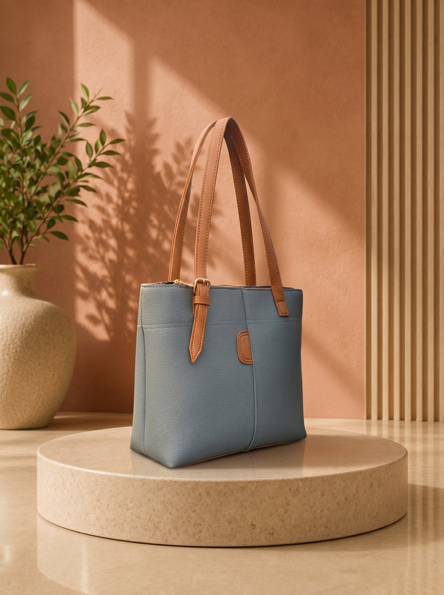LUMA DEVAUX Celeste Sky Blue Tote Bag | Elegant Women's Shoulder Handbag