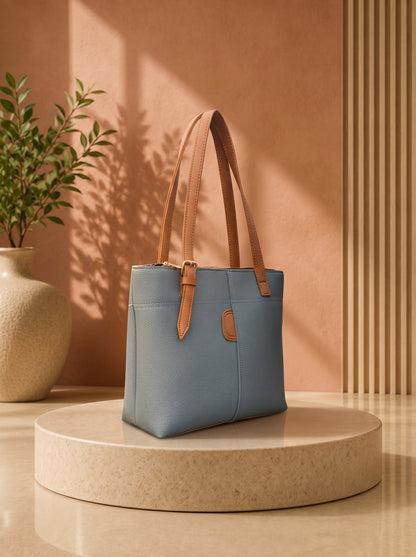 LUMA DEVAUX Celeste Sky Blue Tote Bag | Elegant Women's Shoulder Handbag