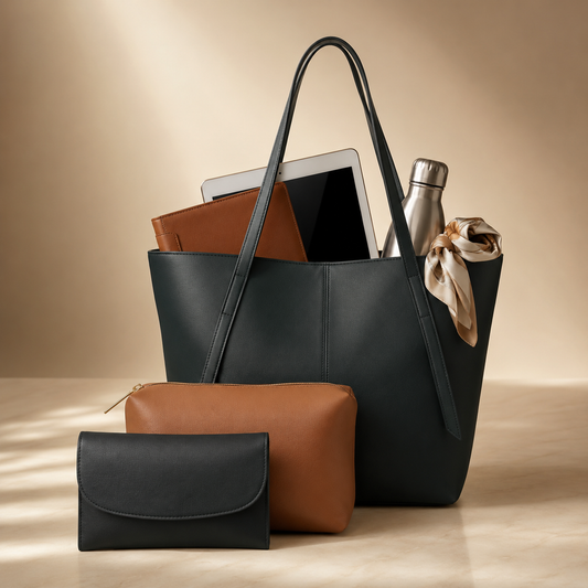 Vintage 3-Piece Tote Bag Set for Women