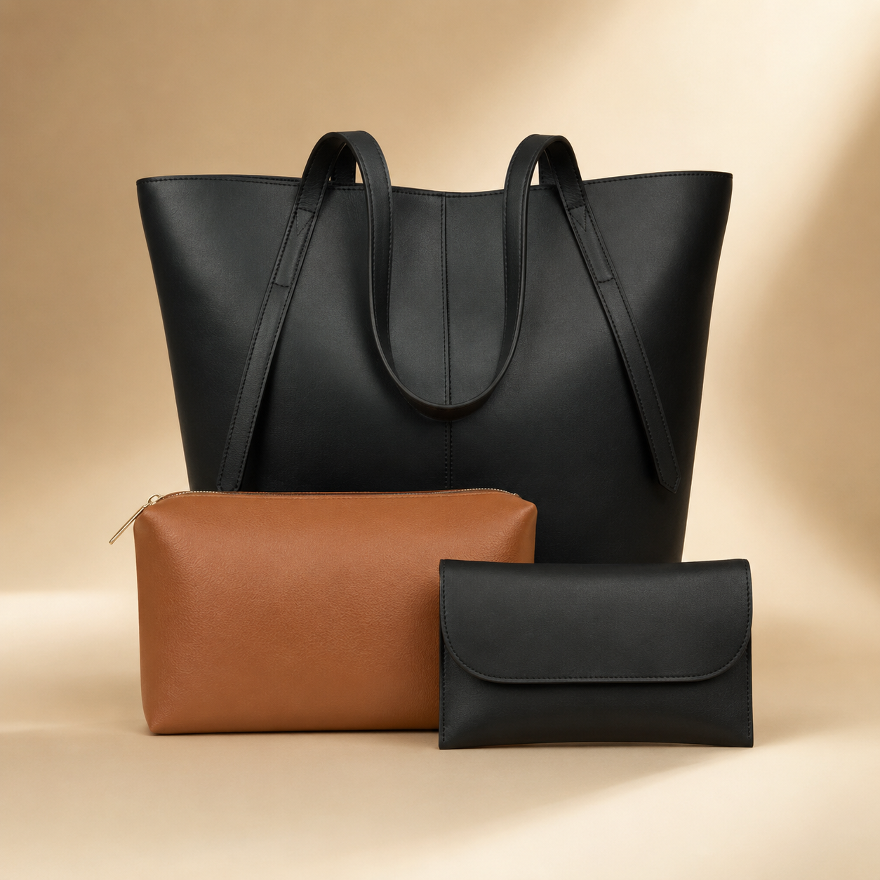 Vintage 3-Piece Tote Bag Set for Women