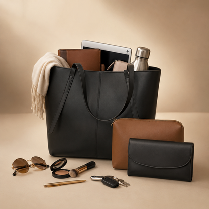 Vintage 3-Piece Tote Bag Set for Women